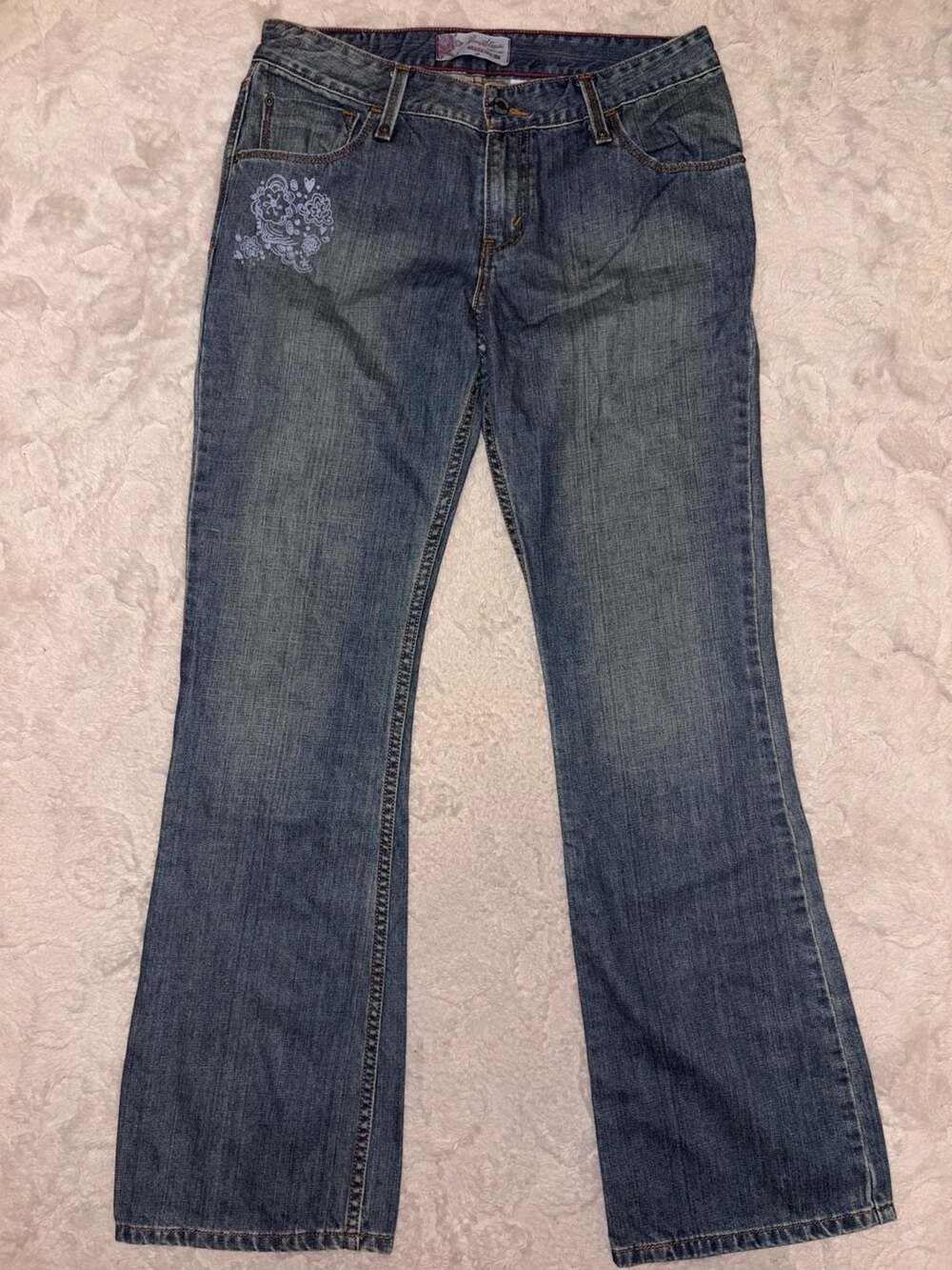 Vintage Levi Strauss Signature Juniors Floral Embroidered Low Rise Jeans